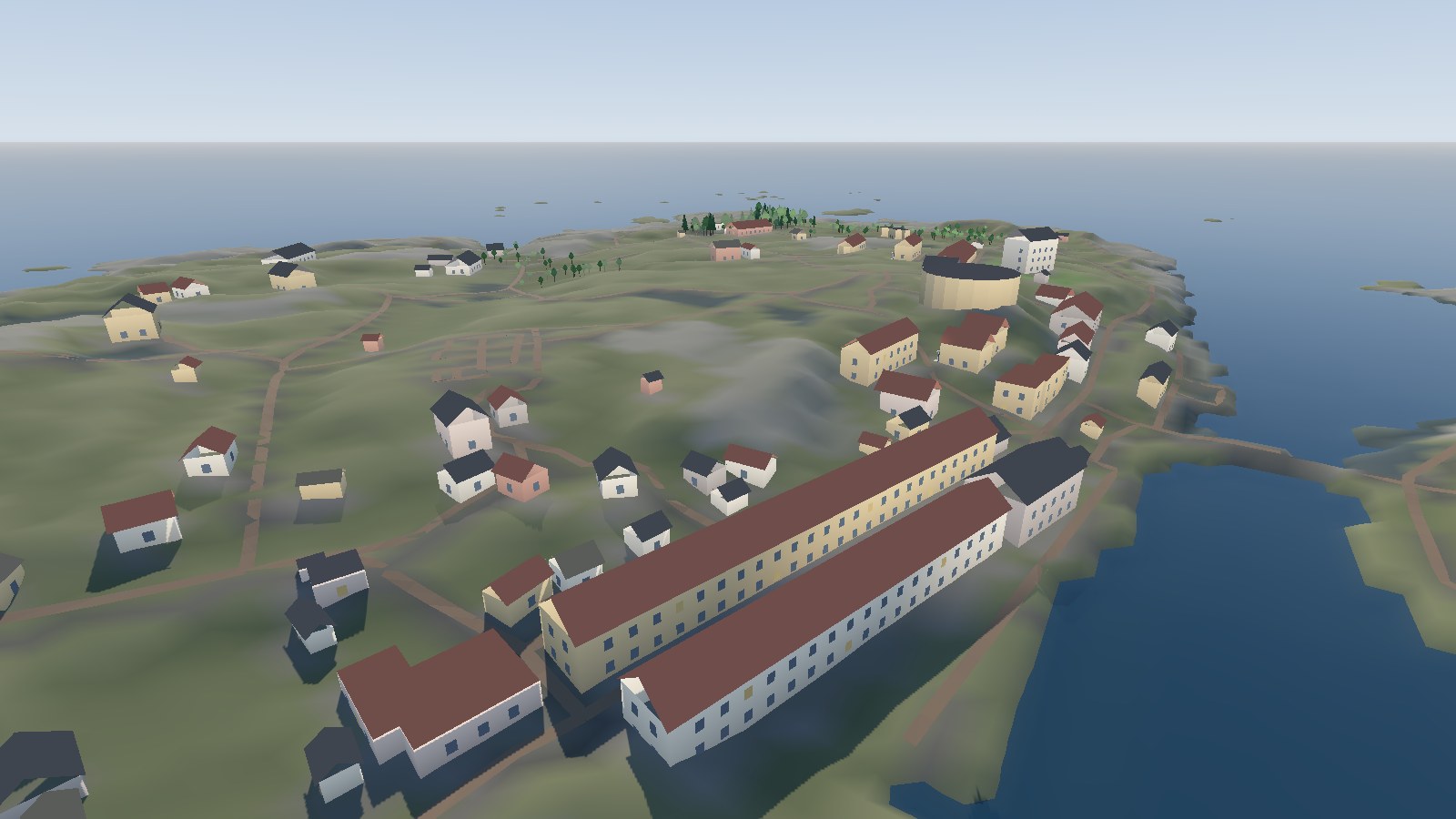 Christiansø from above: two fortified islets either side of one narrow harbour.